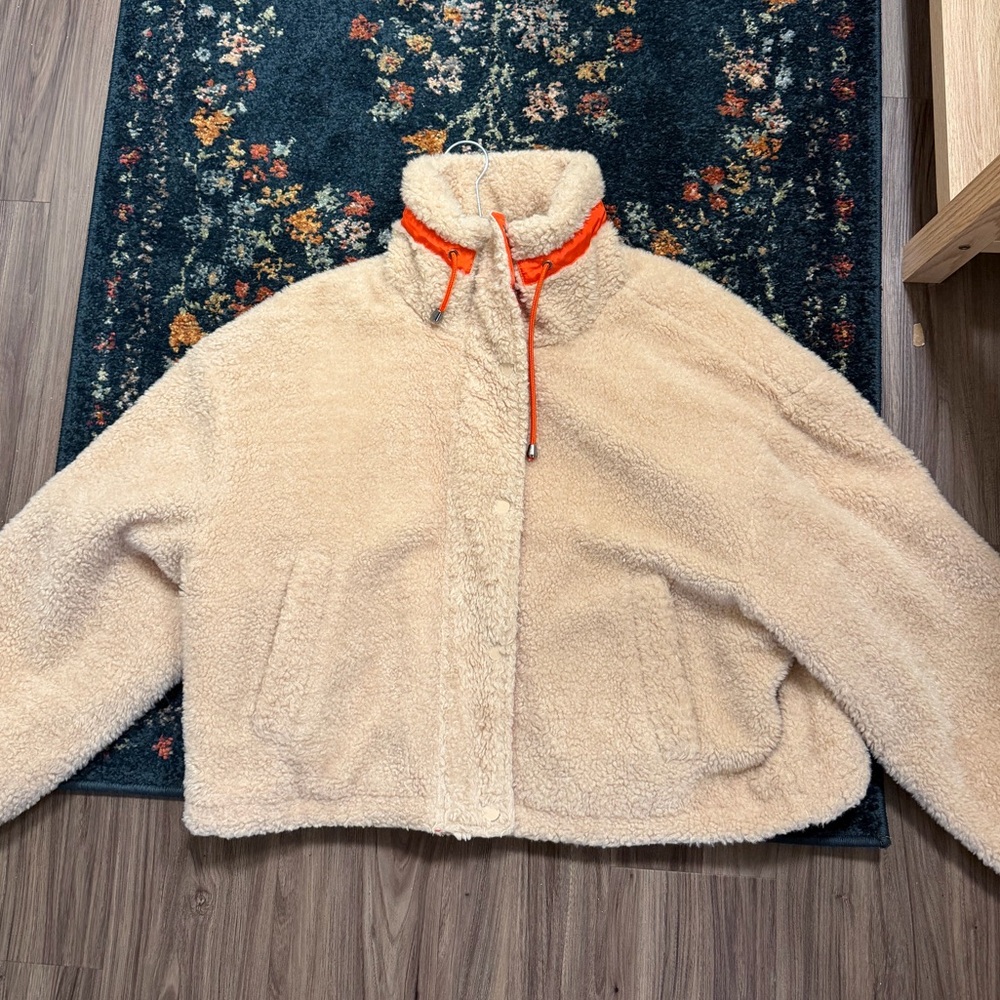 BP Tan Teddy Jacket with Orange Trim